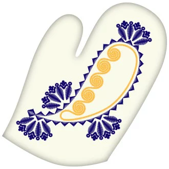 Vyšívaná rukavica do kuchyne