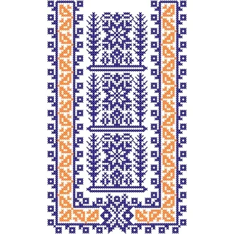 Vyšívaná košeľa GEJZA - farebná varianta: modrá tmavá - oranžová