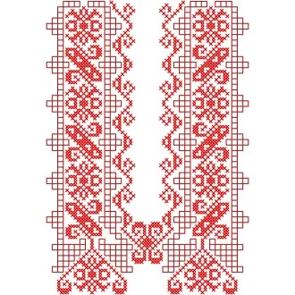 Vyšívaná krojová košeľa JÁN - farebná varianta: červená tmavá - červená svetlá