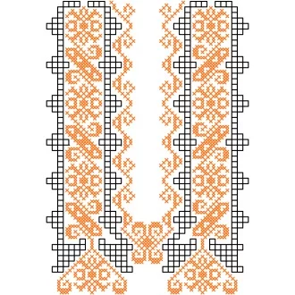 Vyšívaná krojová košeľa JÁN - farebná varianta: čierna - oranžová