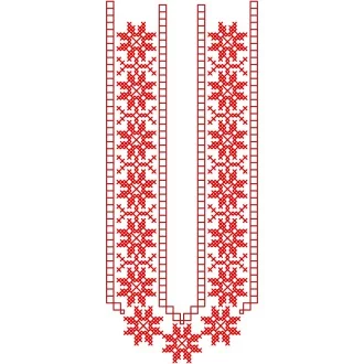 Ľudová výšivka KRIŠTOF - farebná varianta: červená tmavá - červená svetlá
