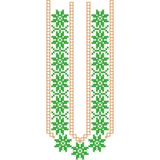 Ľudová výšivka KRIŠTOF - farebná varianta: oranžová -zelená svetlá