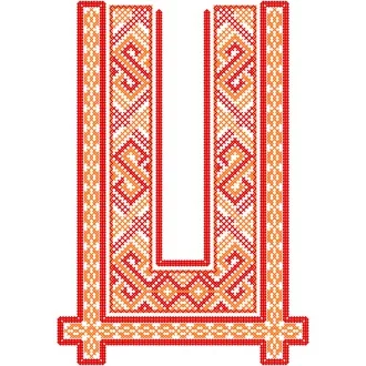 Mužská vyšívaná košeľa LADISLAV Čičmany - farebná varianta: červená svetlá - oranžová