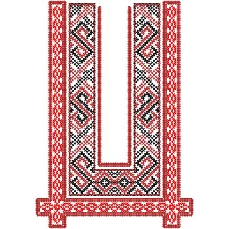 Mužská vyšívaná košeľa LADISLAV Čičmany - farebná varianta: červená tmavá - červená svetlá - čierna