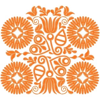 Vyšívané oplecko KATARÍNA - farebná varianta: oranžová